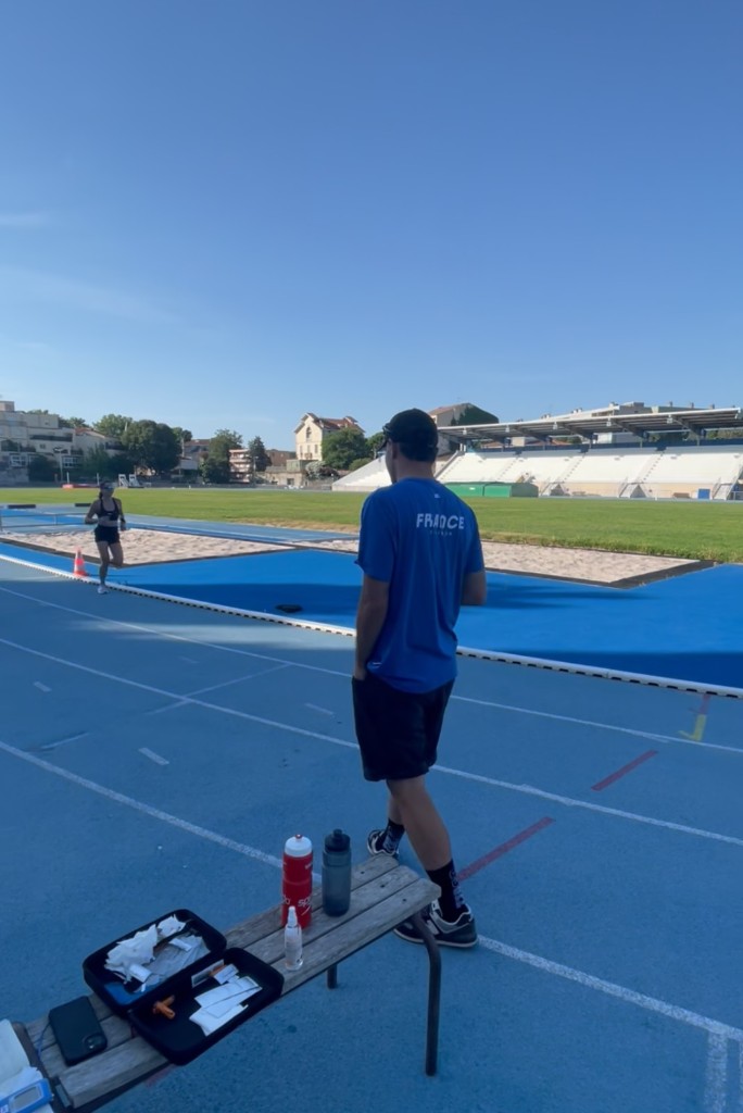 Athlete training on the track at CREPS Montpellier